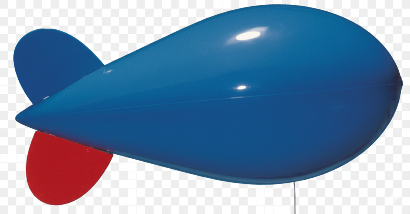 small blue advertising blimp - 10ft helium balloon for home sales and real estate events