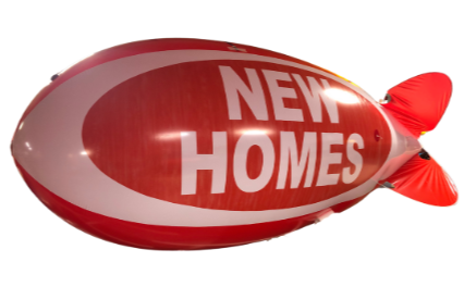 new home blimp rental - 15ft red and white advertising blimp for home builders