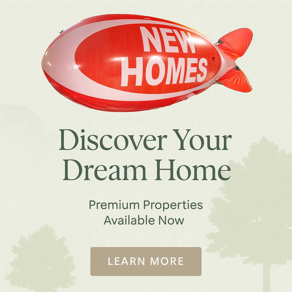 discover your dream home advertising campaign - new home blimp rental marketing solution