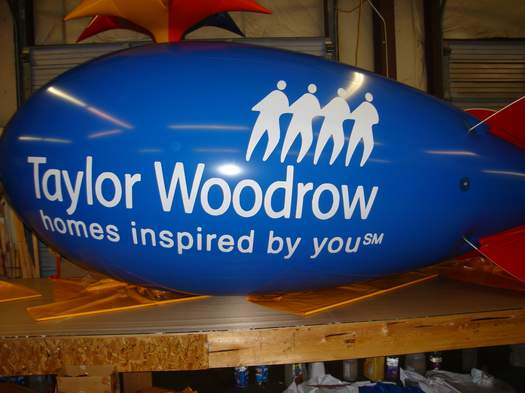 Taylor Woodrow Homes advertising blimp - homes inspired by you marketing balloon