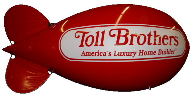 Toll Brothers luxury home builder advertising blimp - custom branded aerial marketing