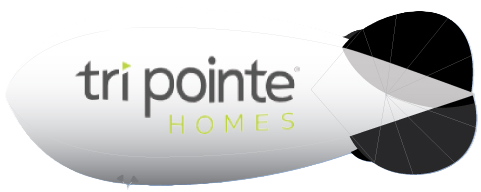 Tri Pointe Homes advertising blimp - white and black custom home builder balloon